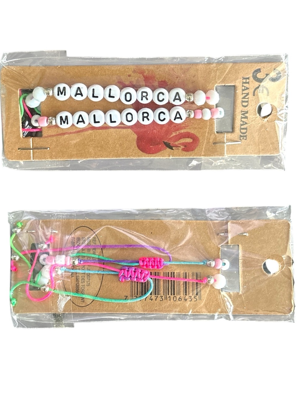 Handmade Mallorca Beaded Friendship Bracelet Set - Pink & Green